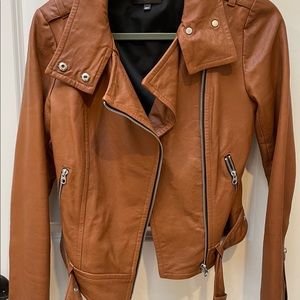 Mackage caramel coloured leather jacket in XS